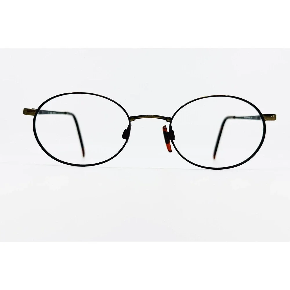 Savy Eyes Eyeglasses Mens Black Bronze MOD 88 DA/AG 135 Round Oval 49-20-135